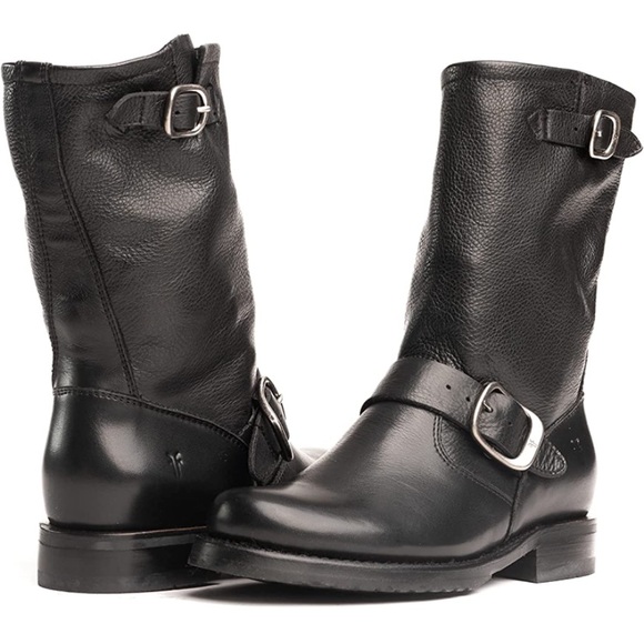 Frye Short Full Grain Leather Moto Boots- Gorgeous & Excellent condition! - Picture 1 of 7